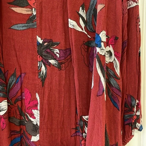 Free People Electric Orchid Tree Swing Tunic Dress Red - Picture 13 of 15
